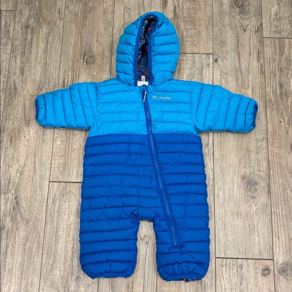 Columbia reversible Blue Print Reversible Insulated Winter Hooded Snowsuit 3-6 m